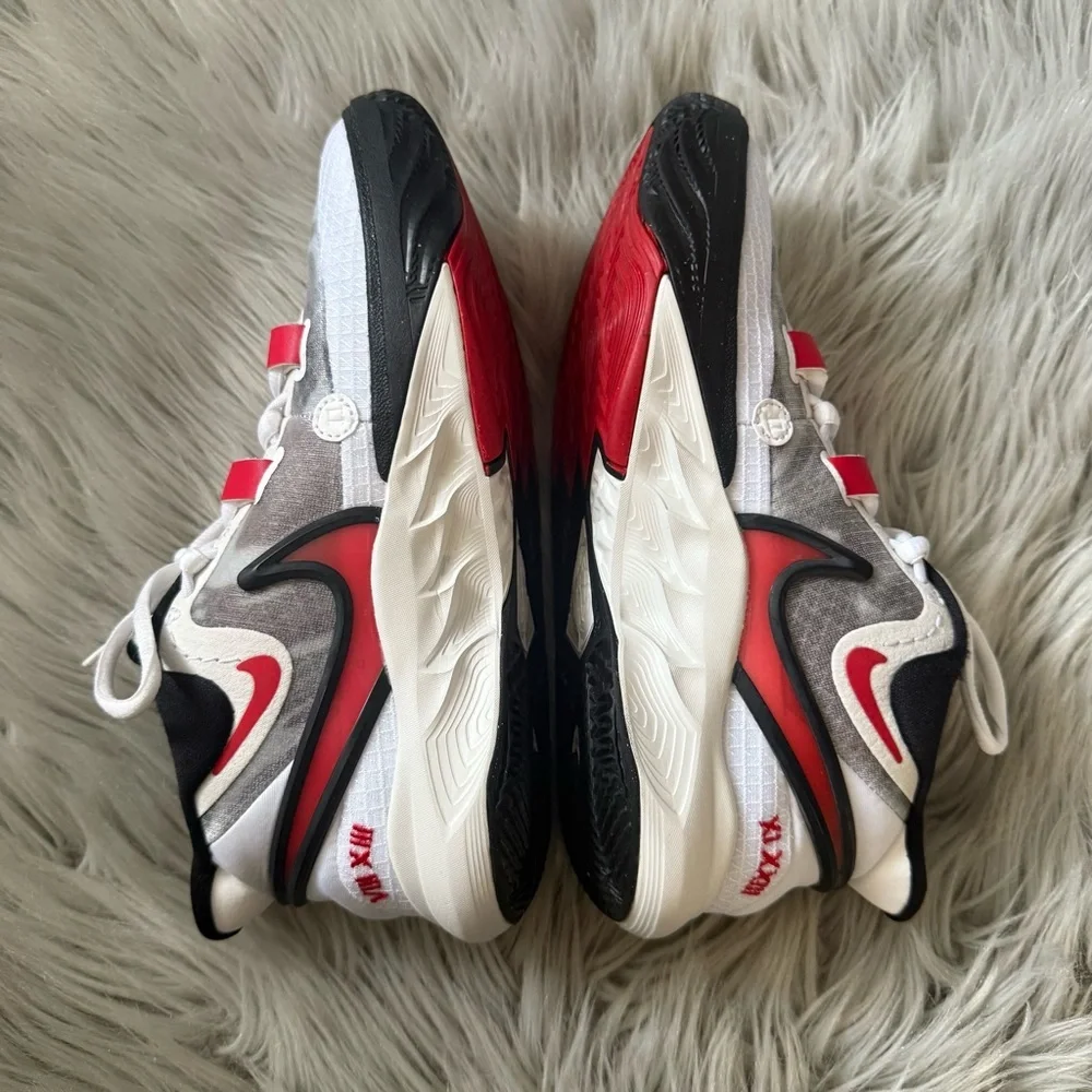 NIKE Kyrie 8 Kids Shoes in White University Red-Black Size 5Y